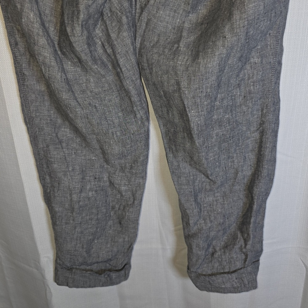 Athleta Bali Ankle Pants Womens Size 10 Linen Gray Pockets Rolled Cuff Ankle - Picture 9 of 12